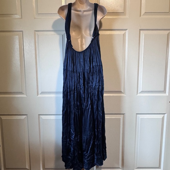 GREEK ARCHAIC KORI OVERSIZE NAVY VISCOSE MAXI DRESS - Picture 6 of 12